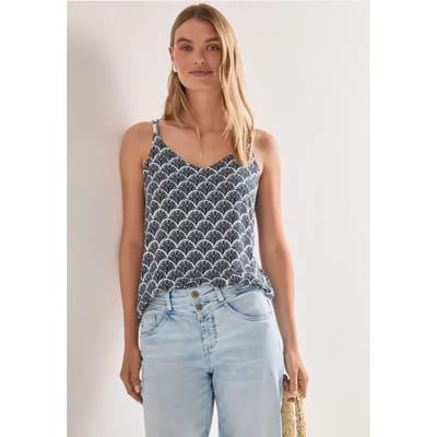 Top met V-hals en decoratief detail