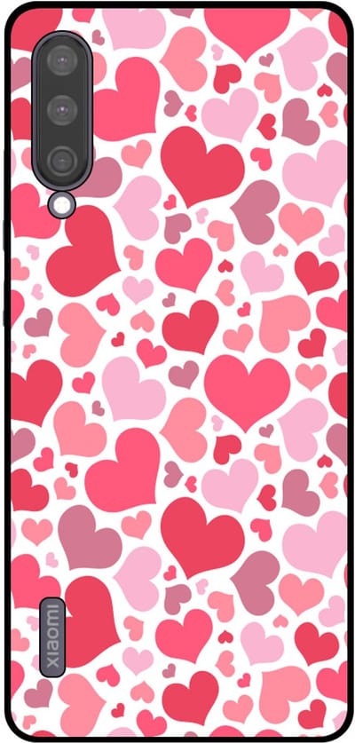 Smartphonica Telefoonhoesje Geschikt voor Xiaomi Mi A3 met Hartjes Print - Hearts Design TPU Backcover Case - Kinder Hoesje met Hartjes Design geschikt voor Xiaomi Mi A3