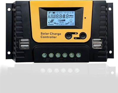 20A PWM Zonnelaadregelaar 12V 24V met Temperatuursensor en 4 USB-poorten