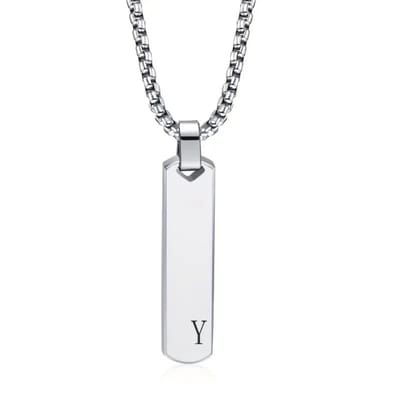 Livano Ketting - Heren - Staal - Nep zilver - Met Hanger - Y
