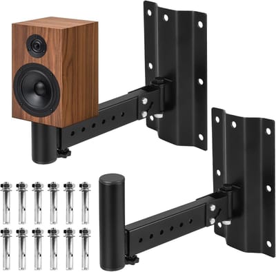 Allecto Plus - Muurbeugel Wandhouder voor Luidspreker 180° draaibaar & 60° kantelbaar - Set van 2 stuks - Draagkracht 40 kg