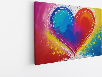 Saammp Canvas Schilderij - Abstract - Hart - 30x20 - Foto op canvas - Wanddecoratie - muurdecoratie Woonkamer - Slaapkamer decoratie - Canvas Print