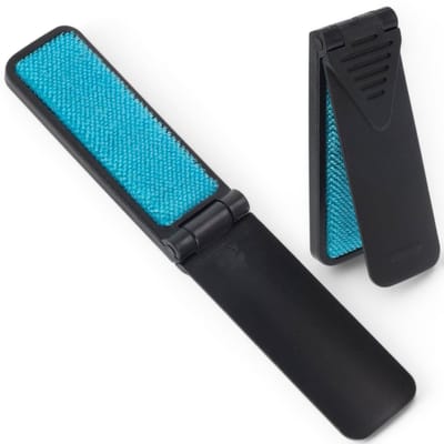 Zeynomax - Opvouwbare pluisborstel - Reisaccessoire - Ideaal voor onderweg - Zwart - Schoenlepelfunctie - Handig voor in de handtas - Compact model