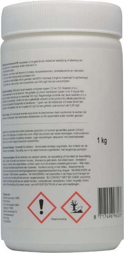 Pool Power Mini Flacon 1 Kg Chloortabletten 20 gram - Chloortabletten - Desindectie- en anti-algmiddel zwembaden