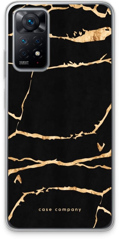 Case Company® - Hoesje geschikt voor Xiaomi Redmi Note 11 Pro hoesje - Gouden marmer - Soft Cover Telefoonhoesje - Bescherming aan alle Kanten en Schermrand