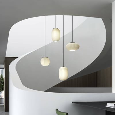 Carpyen Hanglamp Mei, kap hoog ovaal structuur zwart