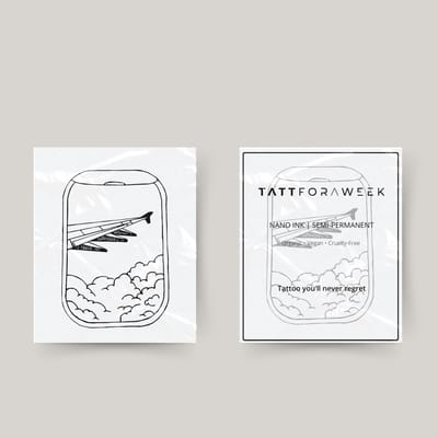 Tijdelijke tattoo vliegtuig raam | Neptattoo volwassenen | Tijdelijke tattoo voor volwassenen | Temporary tattoo | Plaktattoos voor volwassenen | Neptattoos | Probeer zorgeloos een tattoo | tattforaweek
