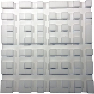MUSIC STORE Diffusor-pakket SKYLINE, wit 4x Styroporvoorm, 600x600x100 - Diffusors