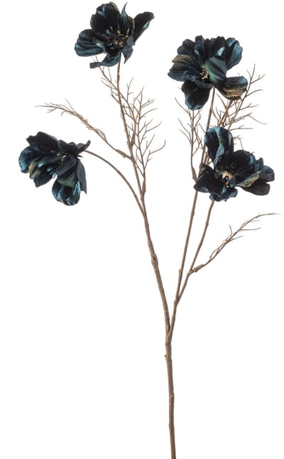 Emerald - Kunstbloem Cosmos velvet 83cm blauw - Kunstplant voor binnen