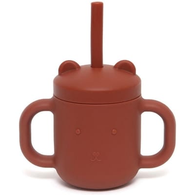Petit Monkey siliconen sippy cup met oren baked clay