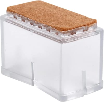 Set van 8 Rectangulaire Stoelpootbeschermers met Rubber Onderkant - Transparante Meubelpootbescherming voor Vloerbescherming en Stabiliteit