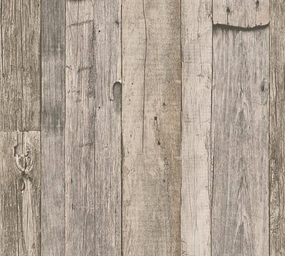 OUDE HOUTEN PLANKEN BEHANG | industrieel - Beige Zwart Crème - A.S. Création Elements 2