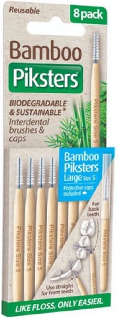 Piksters Bamboe Rechte Ragers - Maat 5 - Blauw - 8 stuks