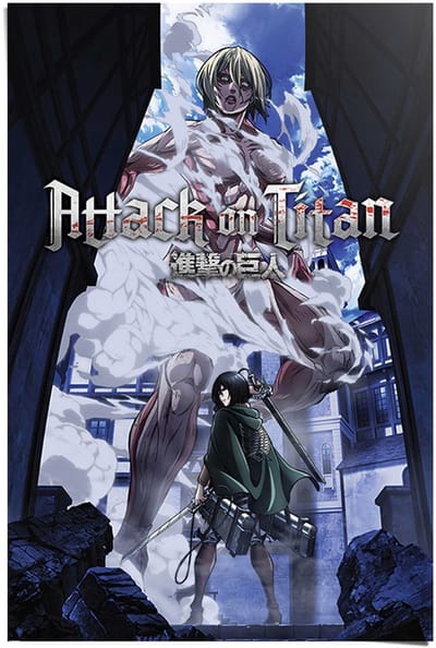 Poster Attack on Titan S3 - female titan approaches - 91,5 x 61 - Papier - REINDERS