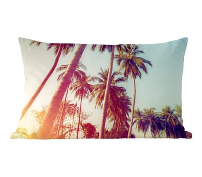 Sierkussens - Kussentjes Woonkamer - 50x30 cm - Palmboom - Zomer - Retro - Zon