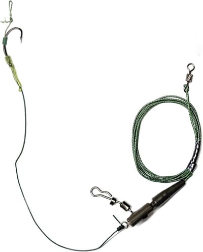 Handgemaakte Haarmontages voor Karpervissen, Curved 6# Haak met Loodgewicht, Perfect voor Drop Shot en Karperaccessoires, 1 Stuk