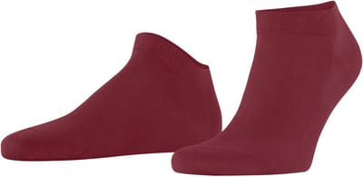 FALKE Cool 24/7 kort eenkleurig katoen sneakersokken enkelsokken heren rood - maat 39-40