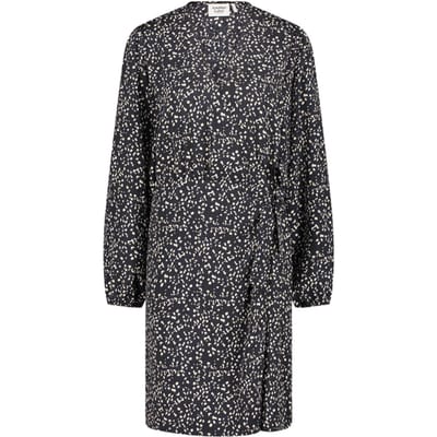 Another Label Mia Dot Dress L/s Night Sky Dot Maat: S | Mini Jurken Outlet | Dames | Zwart