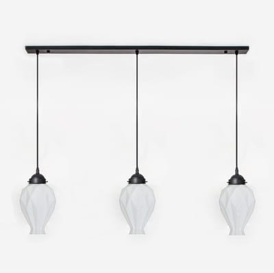 3 x Chicago lampen aan plafondbalk Moonlight - Art Deco Trade