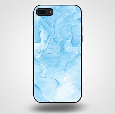 Smartphonica Telefoonhoesje voor iPhone 7/8 Plus met marmer opdruk - TPU backcover case marble design - Lichtblauw geschikt voor Apple iPhone 7 Plus;Apple iPhone 8 Plus