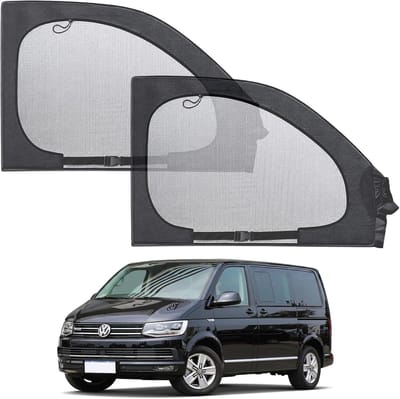 Thijox - Magnetisch Muggennet voor VW T4, T5, T6 Zijramen - Set van 2 Insectenhorren - Luchtdoorlatend, Verstelbare Clip en Spanriemen - Ideaal voor C
