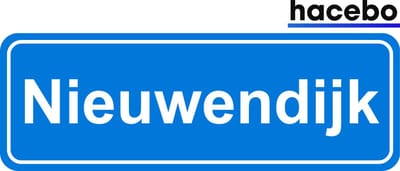 Hacebo - Plaatsnaam Sticker - 29x10 CM - Nieuwendijk sticker - Verkeersborden sticker - grappige cadeaus - Nieuwendijk