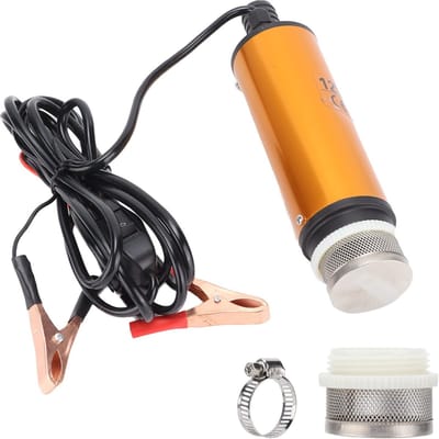 Zeynomax - Elektrische Dompelpomp - Mini Dompelpomp - Draagbaar en Krachtig - Oranje + Zwart - Voor Kerosine en Water - 30L/min - Geschikt voor Thui..