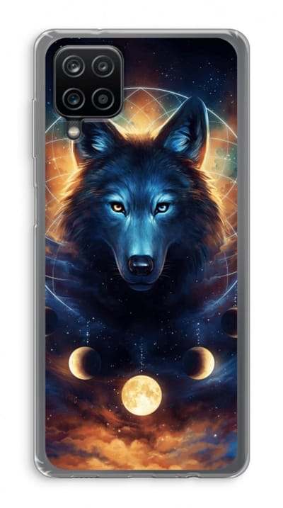Case Company® - Hoesje geschikt voor Samsung Galaxy A12 hoesje - Wolf Dreamcatcher - Soft Cover Telefoonhoesje - Bescherming aan alle Kanten en Schermrand