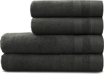 L&G - Badhanddoeken Set - 4 delig - 2 Handdoeken 50x100 cm & 2 Badhanddoeken 70x140 cm - 100% Katoen - Antraciet