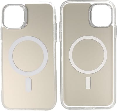 Magsafe Hoesje Geschikt voor iPhone 11 - Magnetisch Smartphone Hoesje - Wit / Silver