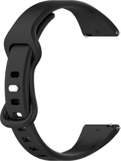 Siliconen bandje - geschikt voor Amazfit GTS / GTS 2(E) / GTS 2 Mini / GTS 3 / 4 (Mini) / Bip (S) / Bip U (Pro) / Bip Lite / Bip 3 (Pro) / GTR 42 mm / Pop (Pro) / Active (2) - zwart