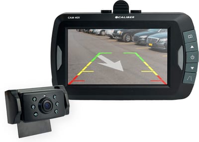 Caliber draadloze achteruitrijcamera - 4,3 Inch Scherm - Parkeercamera voor Auto Caravan Camper - Achteruitrij camera set - Achteruitrijcamera draadloos - Nachtzicht - Waterbestendig (CAM401)