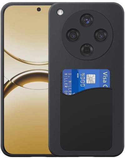 Geschikt voor Oppo Find X8 Telefoonhoesje met Siliconen Pasjeshouder - Flexible Back Cover Case Siliconen TPU with Silicone Cardslot - Zwart - Smartphonica geschikt voor Oppo Find X8