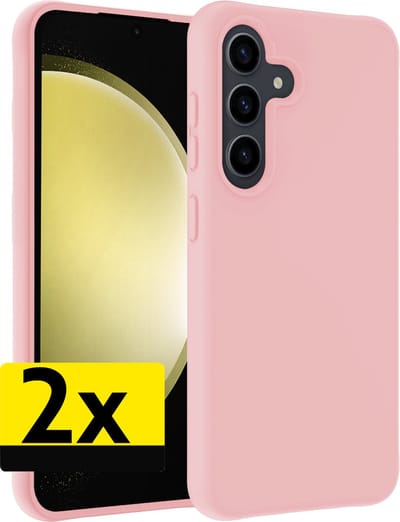 Hoesje - 2 Stuks - Geschikt voor Samsung Galaxy S23 FE - Sterk & Shockproof - Case Siliconen - Back Cover - Telefoon Hoes - Telefoonhoesjes - Lichtroze