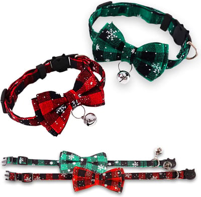 Kattenhalsband Veiligheidssluiting Kattenbandje Kitten Halsband Katten Halsband Kerst halsband Hond Kat 18-32Cm – 2 Stuks