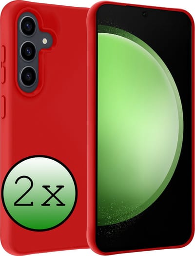 Hoesje 2 Stuks - Geschikt voor Samsung Galaxy S23 FE - Sterk & Shockproof - Case Siliconen - Back Cover - Telefoon Hoes - Rood