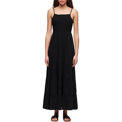 Superdry - Gesmokte maxi-cami-jurk - Dames - Jurken