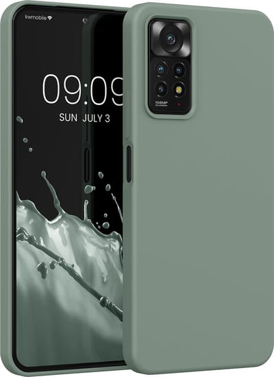 kwmobile telefoonhoesje geschikt voor Xiaomi Redmi Note 11 Pro / Note 11 Pro (5G) / Note 12 Pro (4G) - Hoesje met siliconen coating - Smartphone case in Regenwashed groen