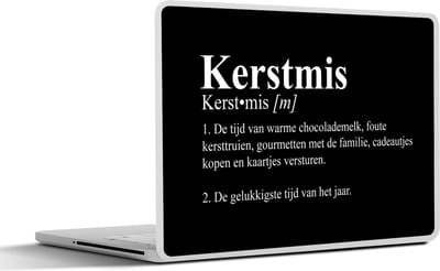 Laptop sticker - 14 inch - Kerst - Kerstmis definitie - Quotes - Woordenboek - Spreuken - 32x5x23x5cm - Laptopstickers - Laptop skin - Cover