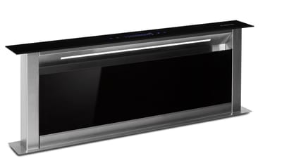 Klarstein Afzuigkap Downdraft , Inbouw Uitschuifbare Afzuigkap, Stille Afzuigkappen met Filter, Afzuigkap 90 cm, Recirculatie/Afvoer Afzuigkap met 10 Standen, Afzuigkap 576 m³/u Luchtstroom - Touch Vetfilter - RVS - Dampkap - Wasemkap