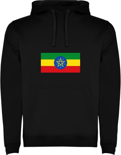 Zwarte Hoodie met Wereldse vlag land Swaziland Full Color Maat M