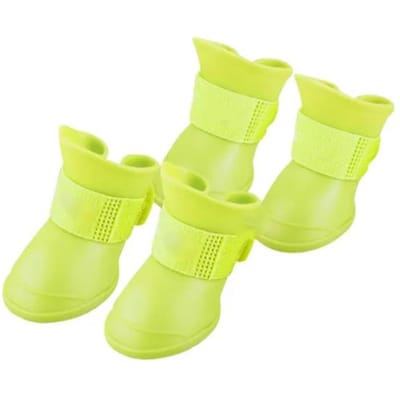 Botte en Silicone pour Chien Imperméable Antidérapante Souple Chaussures de Pluie en Silicone pour Chien Chiot Jaune M M jaune