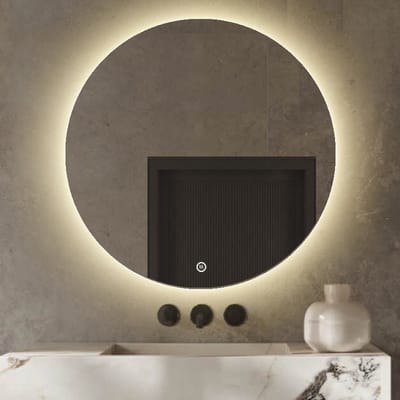 Badkamerspiegel met Verlichting - Dimbaar - Anti Condens Verwarming - 3 Standen - Badkamerspiegel Rond 60 cm