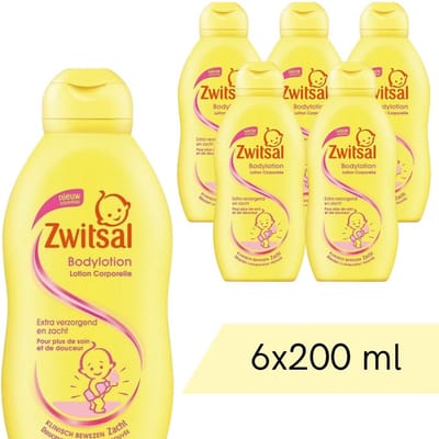 Zwitsal - Babybodylotion - Extra verzorgend & Zacht - 200ml x 6