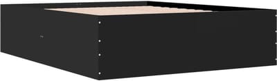 Bedframe Hout - Ombouw 2 Persoons - Slaapkamermeubel - Geen boxspring nodig - 160x200 cm - Zwart