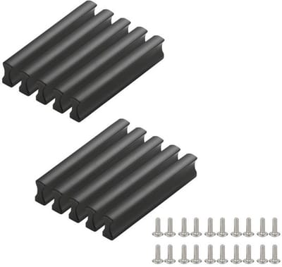 Deurgreep 64 mm - Meubelknoppen - Handgrepen - Deurklinken - Zwart - 12 stuks - Aluminiumlegering - Meubelknop