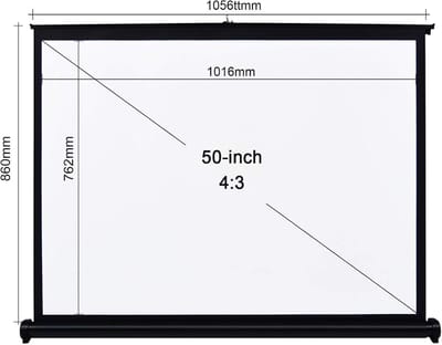 Projectiescherm Opvouwbaar - Draagbaar Scherm - Thuisbioscoop Creëren - Stevige Aluminium Beugel - 50 Inch - Wit