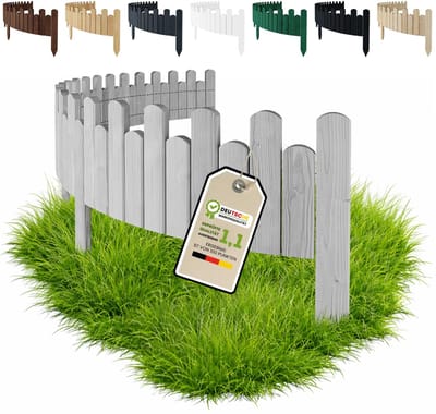 Floranica flexibele borderrand 15 x 200 cm Zilver - gazonrand houten bloembedrand rolboord voor de tuin