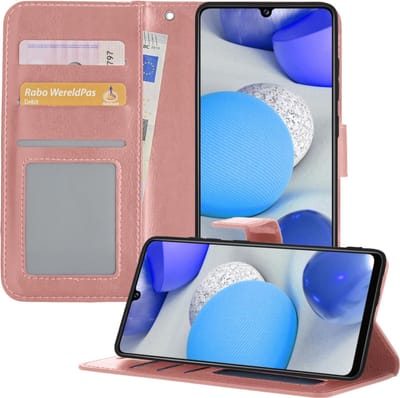 Hoesje - Geschikt voor Samsung Galaxy A42 - Luxe Bookcase - Walletcase Hoes - Portemonnee - Cover - Telefoonhoes - Rosé goud