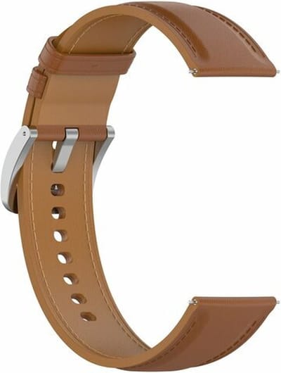 By Qubix - Geschikt voor Garmin bandje - Geschikt voor Garmin Approach S12 / S40 / S42 - Luxe leren bandje - Lichtbruin - Smartwatch bandje 20mm